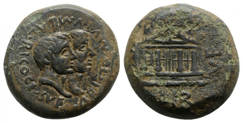 Sardinia, Caralis, c. 40 BC. Æ (31mm, 29.94g, 12h). Aristo–, Mutumbal, and Ricoc...