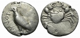 Sicily, Akragas, c. 510-500 BC. AR Didrachm (23mm, 8.74g, 11h). Sea eagle standing l. R/ Crab. Westermark, Coinage, Group I, 9-10; HGC 2, 87. Near VF