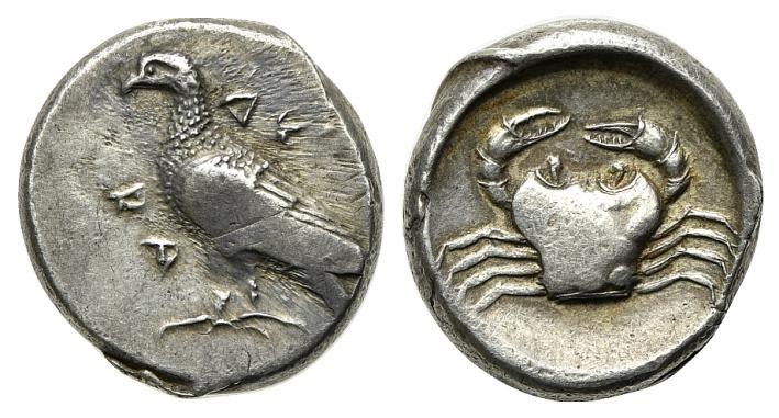 Sicily, Akragas, c. 480/478-470 BC. AR Didrachm (19.5mm, 8.69g, 1h). Eagle stand...