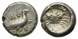 Sicily, Akragas, c. 480/478-470 BC. AR Didrachm (18mm, 8.90g, 7h). Sea eagle standing r. R/ Crab. Westermark, Coinage, Group IV, 271; HGC 2, 99. VF - ...