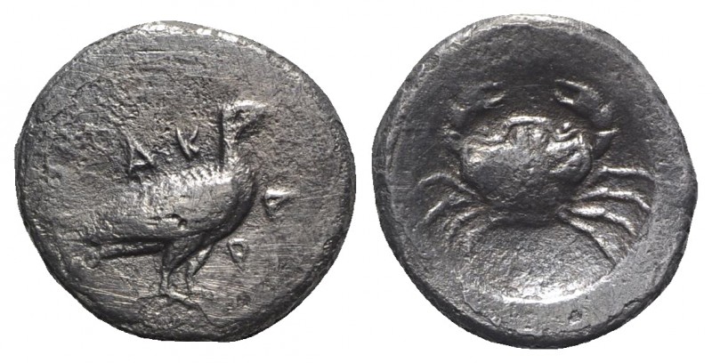 Sicily, Akragas, c. 480/478-470 BC. AR Didrachm (21mm, 8.03g, 9h). Sea eagle sta...