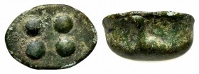 Sicily, Akragas, c. 440-430 BC. Cast Æ Trias or Tetronkion (18mm, 9.23g). Eagle standing l. R/ Crab. Four pellets (mark of value) on base. Westermark,...