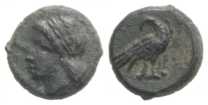 Sicily, Akragas. Phintias (287-279 BC). Æ (13mm, 2.96g, 9h). Laureate head of Ap...