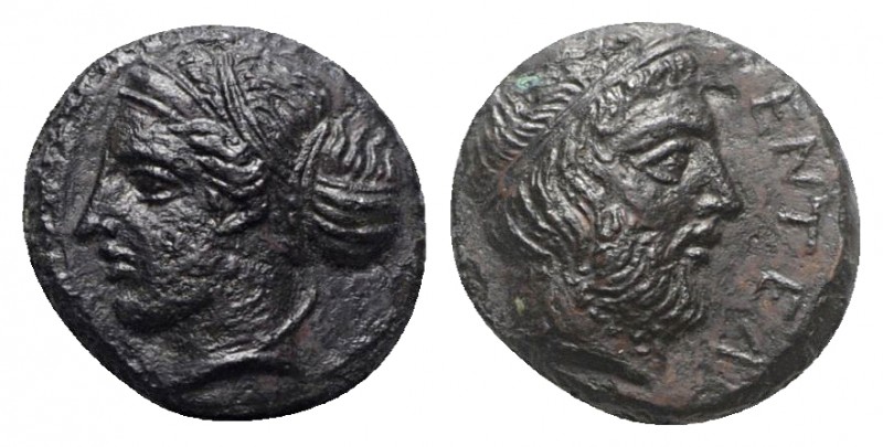 Sicily, Entella. Elymian issues, c. 425-410 BC. Æ Hemilitron(?) (15mm, 3.15g, 11...