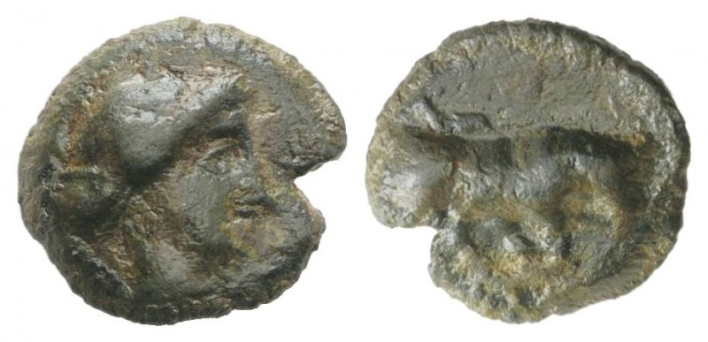 Sicily, Kimissa, c. 317-305 BC. Æ (11mm, 1.76g, 12h). Female head r. R/ Bull but...