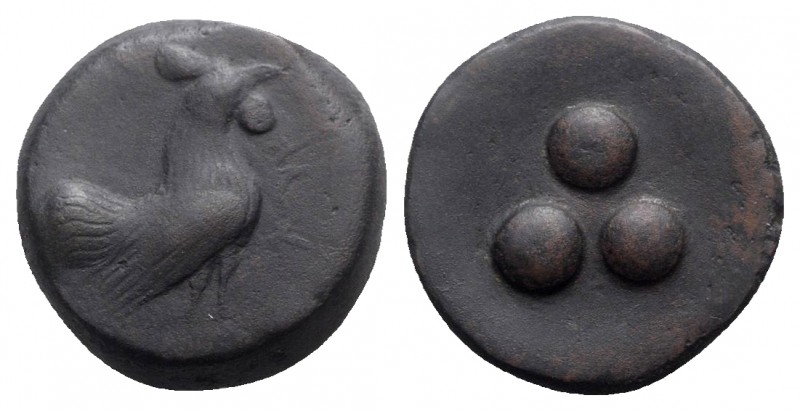 Sicily, Panormos as Ziz, c. 415-405 BC. Æ Tetras or Trionkion (18mm, 7.28g). Coc...