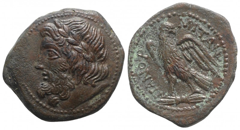 Sicily, Panormos, 3rd-2nd century BC. Æ (27mm, 9.12g, 9h). Laureate head of Zeus...