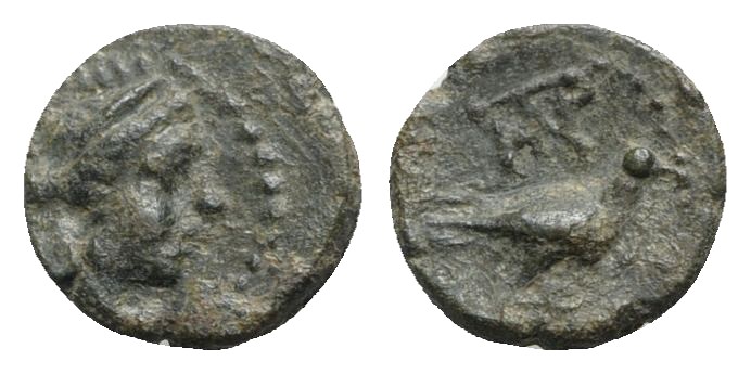 Sicily, Panormos, c. 2nd-1st century BC. Æ (9mm, 0.99g, 12h). Wreathed female he...