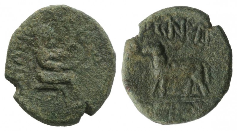 Sicily, Panormos, time of Tiberius, c. AD 15-16. Æ (17mm, 4.03g, 6h). Cn. Dom. P...