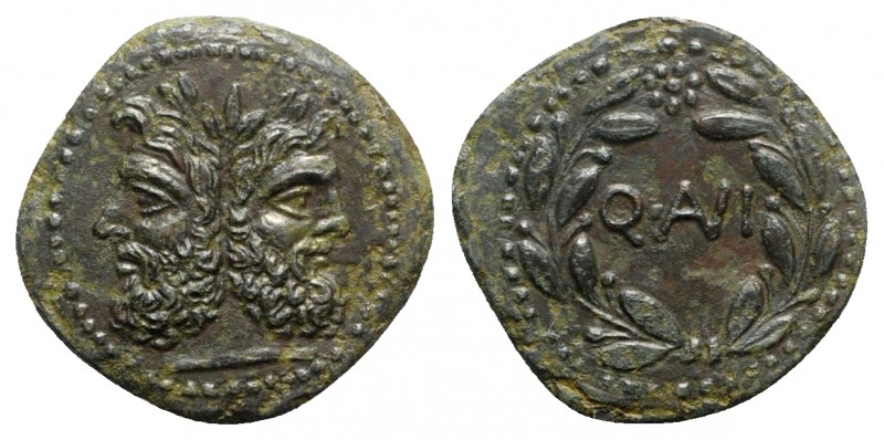 Sicily, Uncertain Roman mint, late 2nd century BC. Æ As (23mm, 4.77g, 6h). Laure...