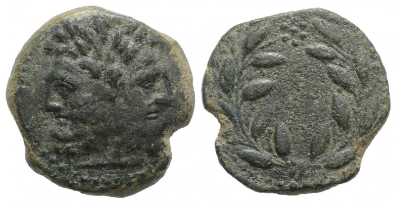 Sicily, Uncertain Roman mint, late 2nd century BC. Æ (22mm, 6.51g, 12h). Laureat...