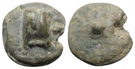 Anonymous, Rome, c. 289-245 BC. Cast Æ Uncia (27mm, 22.87g). Astragalos. R/ Central pellet. Vecchi, ICC, 31; Crawford 14/6; HNItaly 273; RBW 6. Green ...