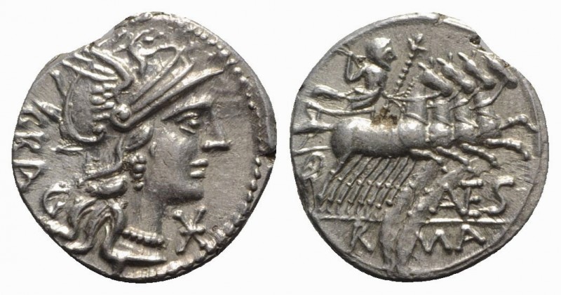 L. Antestius Gragulus, Rome, 136 BC. AR Denarius (19mm, 4.02g, 12h). Helmeted he...