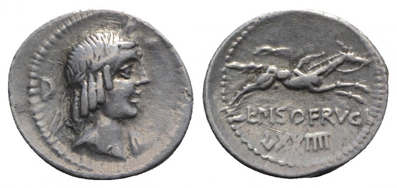 L. Calpurnius Piso Frugi, Rome, 90 BC. AR Denarius (20mm, 3.89g, 12h). Laureate ...