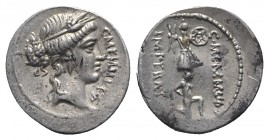 C. Memmius C.f., Rome, 56 BC. AR Denarius (18mm, 3.87g, 12h). Head of Ceres r., wearing grain-ear wreath. R/ Captive kneeling r. before trophy. Crawfo...