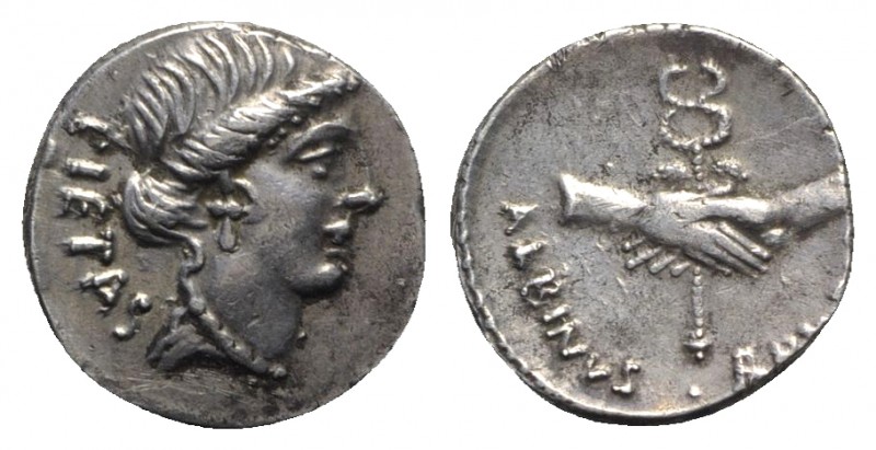 Roman Imperatorial, Albinus Bruti f., Rome, 48 BC. AR Denarius (17mm, 3.93g, 6h)...