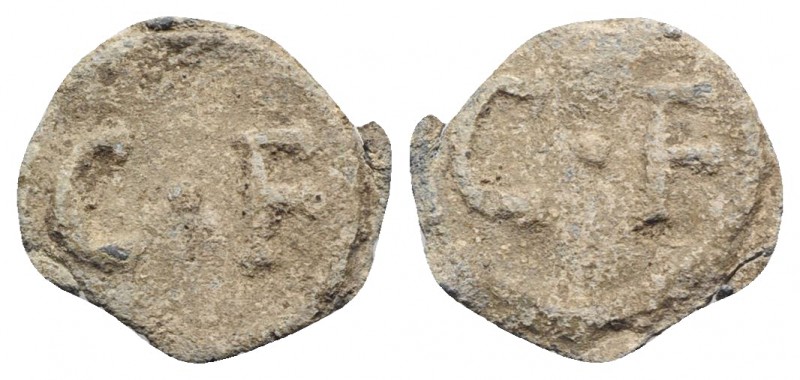 Roman PB Tessera, c. 1st century BC - 1st century AD (19mm, 3.22g, 12h). C•F. R/...