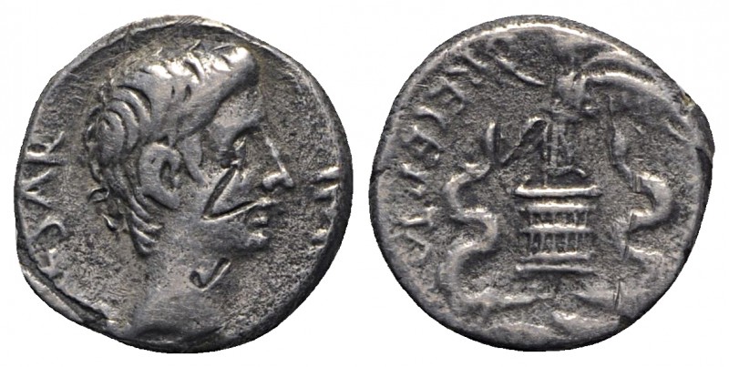 Augustus (27 BC-AD 14). AR Quinarius (12mm, 1.82g, 1h). Uncertain Italian or Eph...