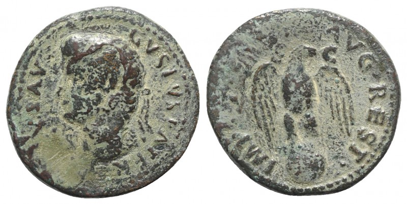 Divus Augustus (died AD 14). Æ As (30mm, 11.66g, 6h). Restitution issue, under T...