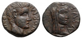 Tiberius with Julia Augusta (Livia, 14-37). Sicily, Panormus. Æ (20mm, 9.80g, 12h). Bare head of Tiberius r. R/ Veiled head of Julia Augusta (as Demet...