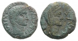 Tiberius with Julia Augusta (Livia, 14-37). Sicily, Panormus. Æ (20mm, 9.47g, 6h). Bare head of Tiberius r. R/ Veiled head of Julia Augusta (as Demete...