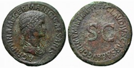Agrippina Senior (died AD 33). Æ Sestertius (35mm, 29.15g, 6h). Rome, AD 42-3. Draped bust r. R/ Legend around large S • C. RIC I 102 (Claudius). Near...