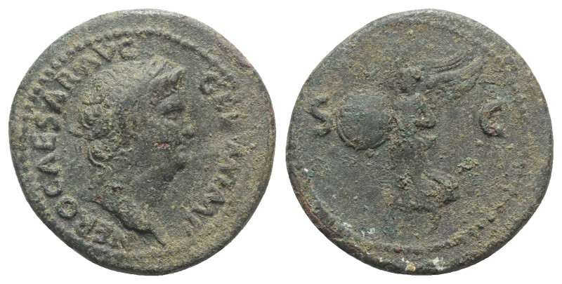 Nero (54-68). Æ As (28mm, 11.22g, 6h). Rome, c. AD 65. Laureate head r. R/ Victo...