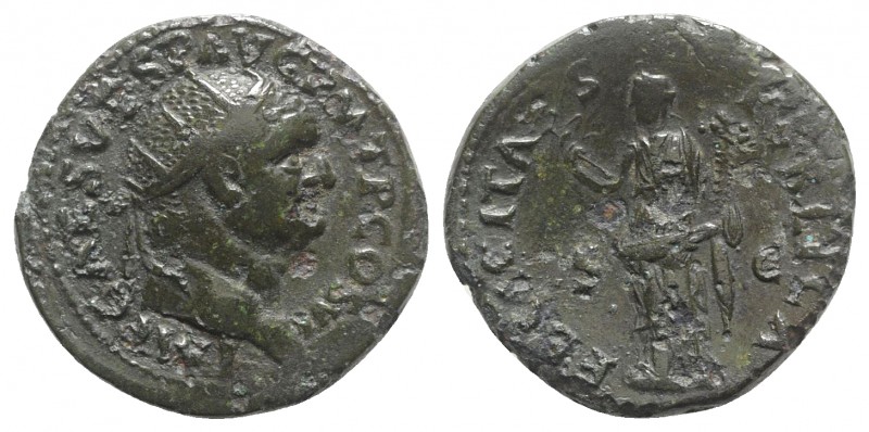 Vespasian (69-79). Æ Dupondius (27mm, 13.15g, 6h). Rome, AD 75. Radiate head r. ...