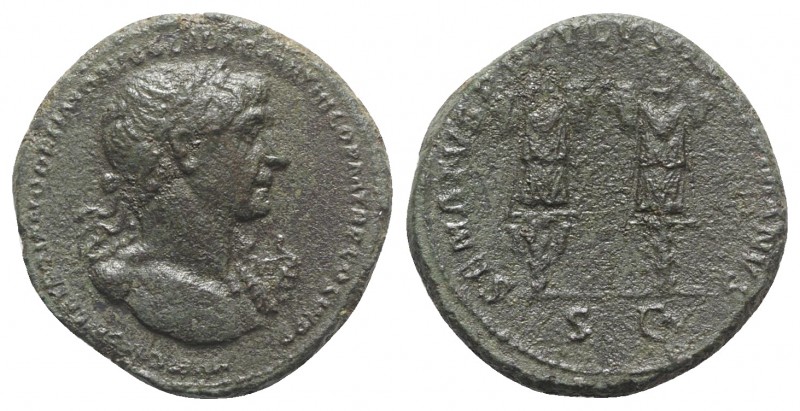 Trajan (98-117). Æ As (27mm, 12.07g, 6h). Rome, 114-7. Laureate bust r., wearing...