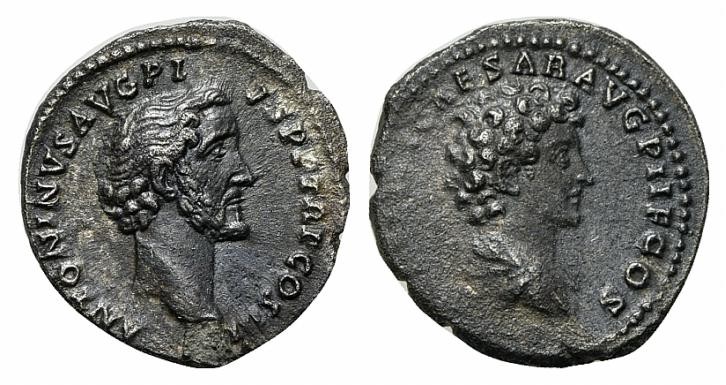 Antoninus Pius and Marcus Aurelius Caesar (138-161). AR Denarius (18mm, 3.36g, 1...