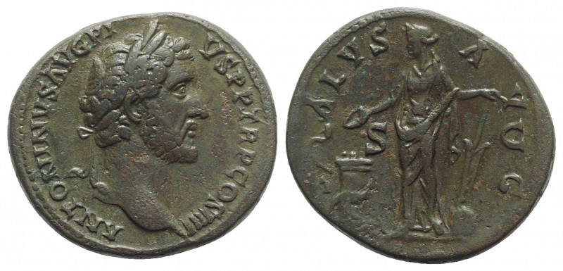 Antoninus Pius (138-161). Æ Sestertius (34mm, 27.71g, 12h). Rome, 145-7. Laureat...