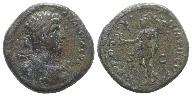 Lucius Verus (161-169). Æ Sestertius (32mm, 24.12g, 12h). Rome, AD 165. Laureate...