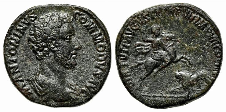 Commodus (180-192). Æ Sestertius (31mm, 26.86g, 12h). Rome, AD 182. Bareheaded a...