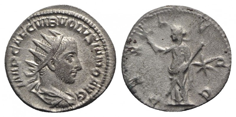 Volusian (251-253). AR Antoninianus (21mm, 4.87g, 1h). Rome, 251-2. Radiate, dra...