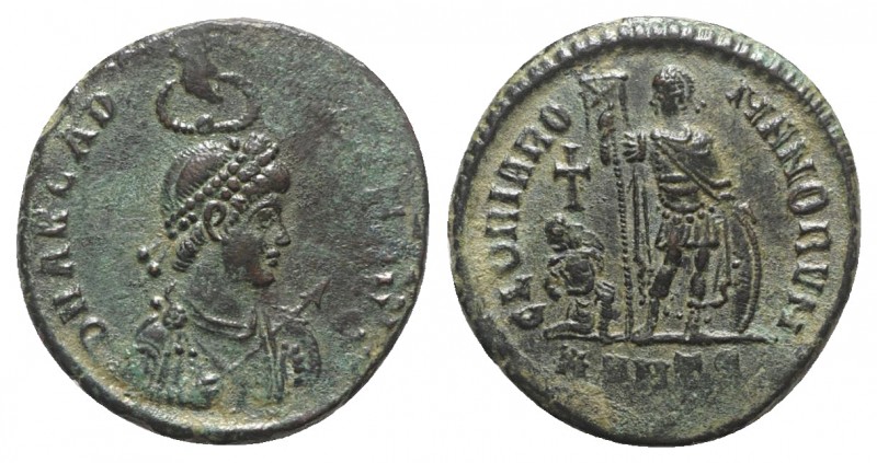 Arcadius (383-408). Æ (23mm, 5.44g, 5h). Antioch, 378-83. Rosette-diademed, drap...