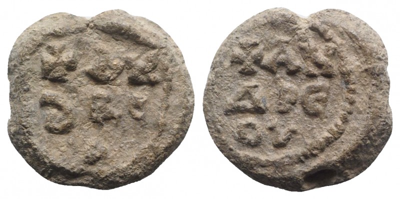 Byzantine Pb Seal, c. 7th-12th century (21.5mm, 10.06g, 12h). Legend in two line...