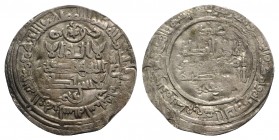 Islamic,Umayyads of Spain, Caliphate of Cordoba. Al-Hakam II (AH 350-366 / AD 961-976), AR Dirham (25mm, 2.67g). Madinat al-Zahra, AH 352. Citing 'Abd...