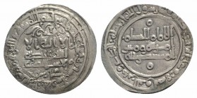 Islamic,Umayyads of Spain, Caliphate of Cordoba. Al-Hakam II (AH 350-366 / AD 961-976), AR Dirham (21mm, 2.63g). Madinat al-Zahra, AH 357. Citing 'Ami...