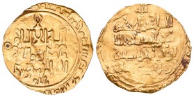 Islamic, Great Seljuqs. Sanjar (AH 511-552 / AD 1118-1157). AV Dinar (3.01g). Nishapur, AH 519 (AD 1126). Kalima in three lines across field; mint and...