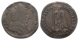 Italy, Papal States. Ferrara, Clemente XI (1700-1721). Muraiola da 4 Baiocchi 1717 (23mm, 2.57g, 12h). Muntoni 139; Berman 2487. Slightly irregular fl...