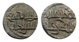 Italy, Sicily, Palermo. Ruggero II (King, 1130-1154). BI 1/4 Dirhem (9.5mm, 0.66g, 6h). Arab legend. R/ Arab legend. Spahr 61; MIR 434. Scarce, Good V...