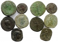 Lot of 5 Roman Republican (1) and Roman Imperial (4) Æ coins, to be catalog. Lot sold as is, no return