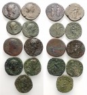 Lot of 9 Roman Imperial and Provincial Æ coins, including 8 Sestertii and 1 Macrinus (Moesia, Nicopolis). Lot sold as is, no return