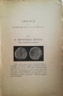 GNECCHI F. – Appunti di Numismatica romana. XCI. Il ripostiglio d’Ostia, Assi e dupondio coniato. Milano, 1909. pp. 16, tav. 1     raro