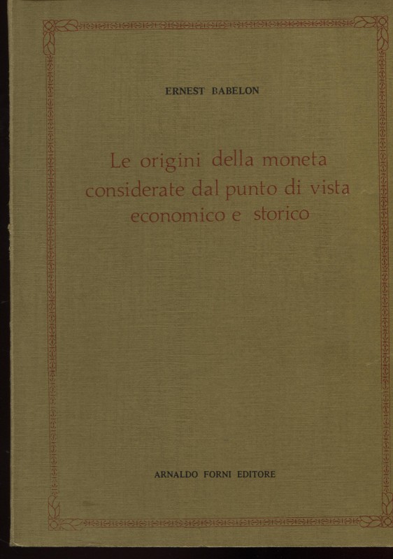 BABELON J. - Le origini della moneta considerate dal punto di vista economico e ...