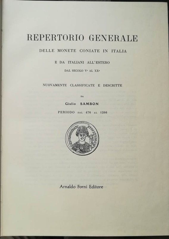 SAMBON G. – Repertorio generale delle monete coniate in Italia e da italiani all...