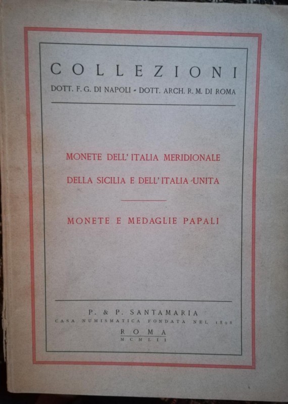 SANTAMARIA P. & P. – Roma, 9 giugno 1952. Collezioni dott. F. G. di Napoli - dot...