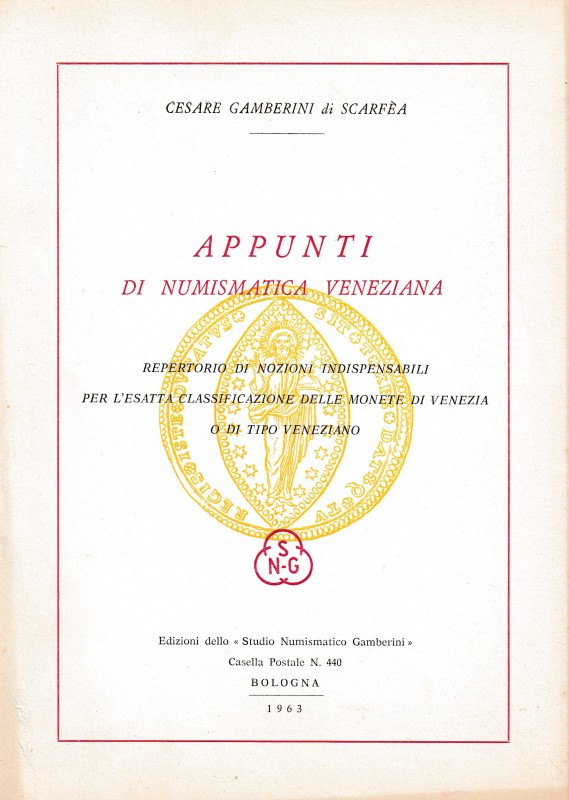Gamberini di Scarfea C., Appunti di Numismatica Veneziana. Repertorio di Nozioni...