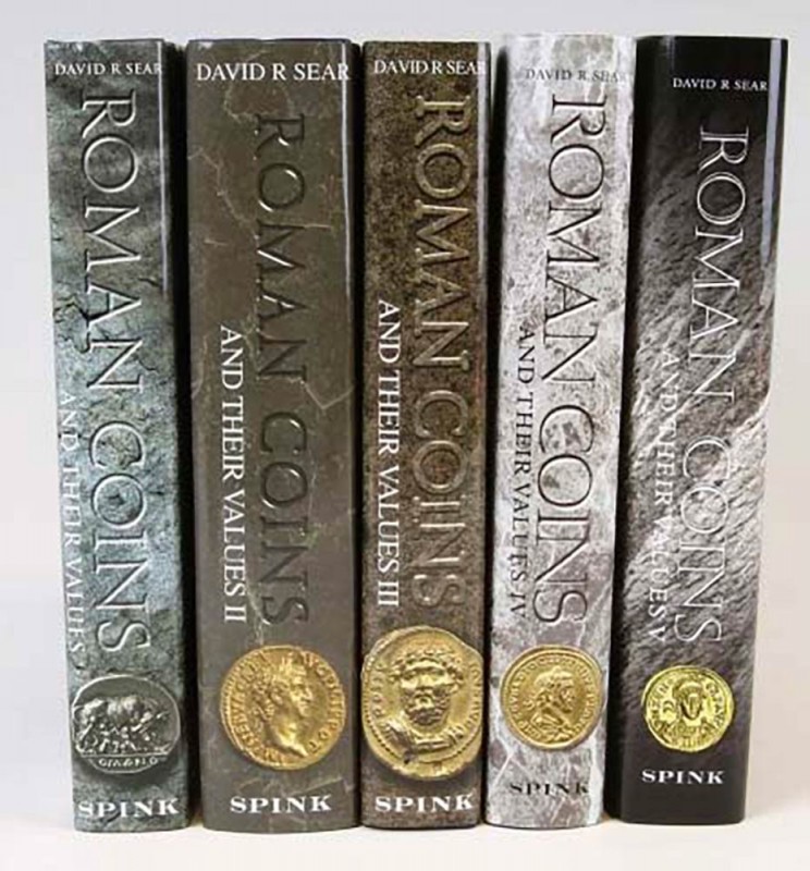 Sear D. Roman Coins and their values volume I-V . A full set of David Sear Books...