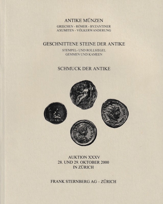 Frank Sternberg, Antike Munzen. Auktion XXXV, Zurich, 28-29 October 2000. Softco...